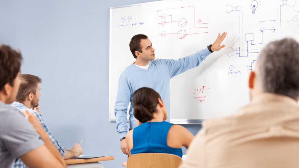 foto di formazione lavorativa in un'aula